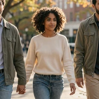 Black female doctor with her partner walking in a park