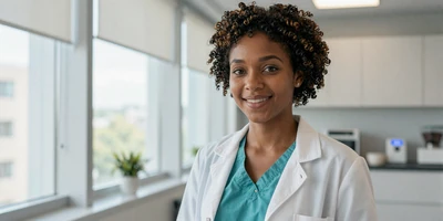 Female endocrinologist in a bright modern clinic
