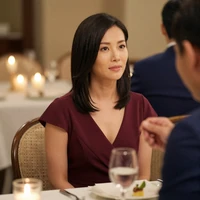 Asian female doctor with her partner at a restaurant