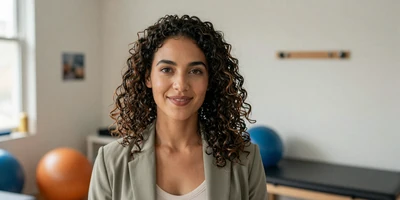 Mixed ethnicity occupational therapist in a therapy room