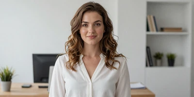 Female dermatologist in a bright minimalist office