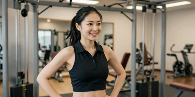 Asian physical therapist in a rehab gym
